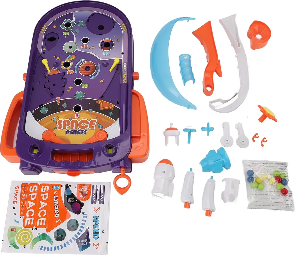 Flipper enfant spatial interactif avec score électronique et lumières