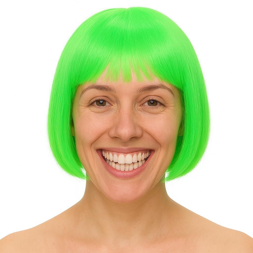 Perruque Bob (verte) – Perruque à cheveux courts Coupe au Image du produit 
