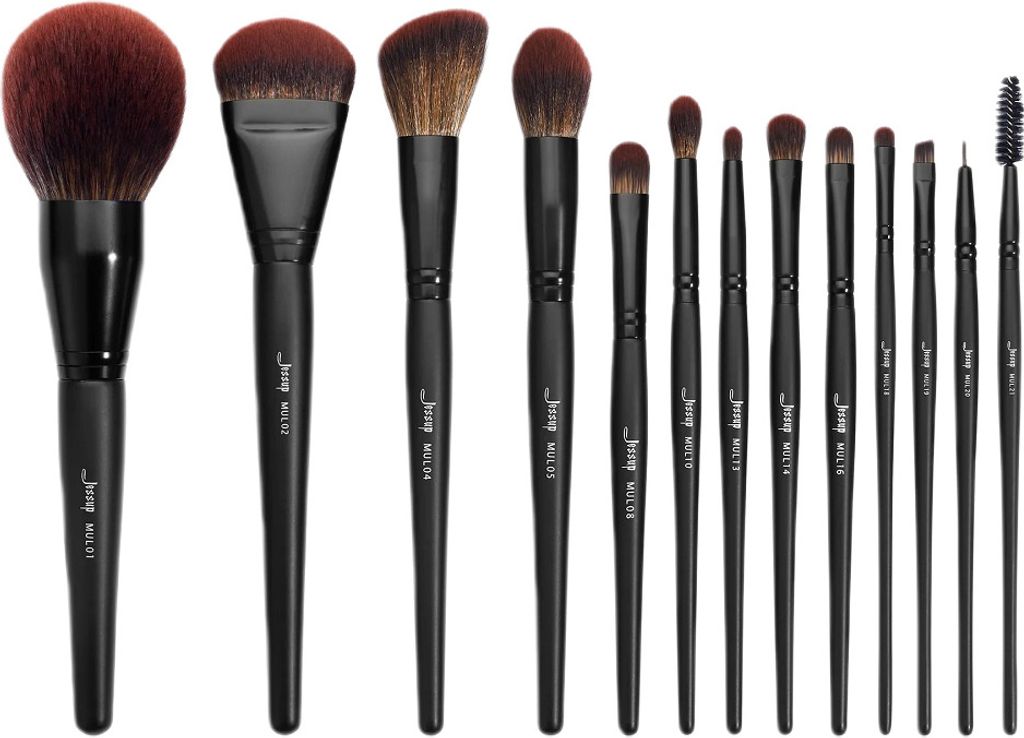 Jessup Makeup Brushes Set 13pcs Professional Vegan Foundation Powder Contour Blush Highlight Eyeshadow Blending Concealer Spoolie Eyeliner Brush Ph...