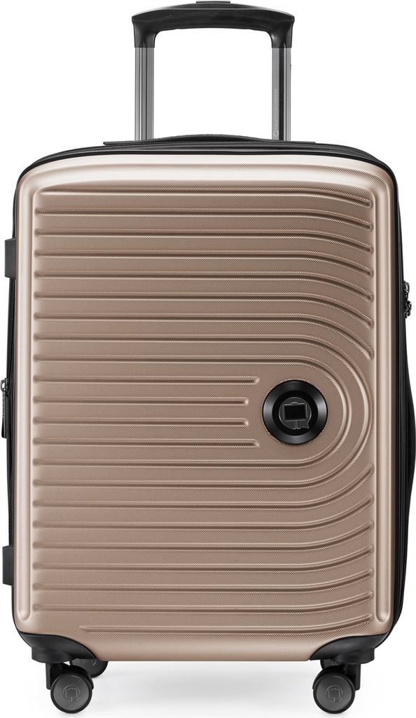 Mitte - Handgepäck-Koffer + digitaler Gepäckanhänger Kofferschild, Kabinentrolley XL-Erweiterung Bordgepäck Hardcase Handkoffer Flugzeug Carry-...