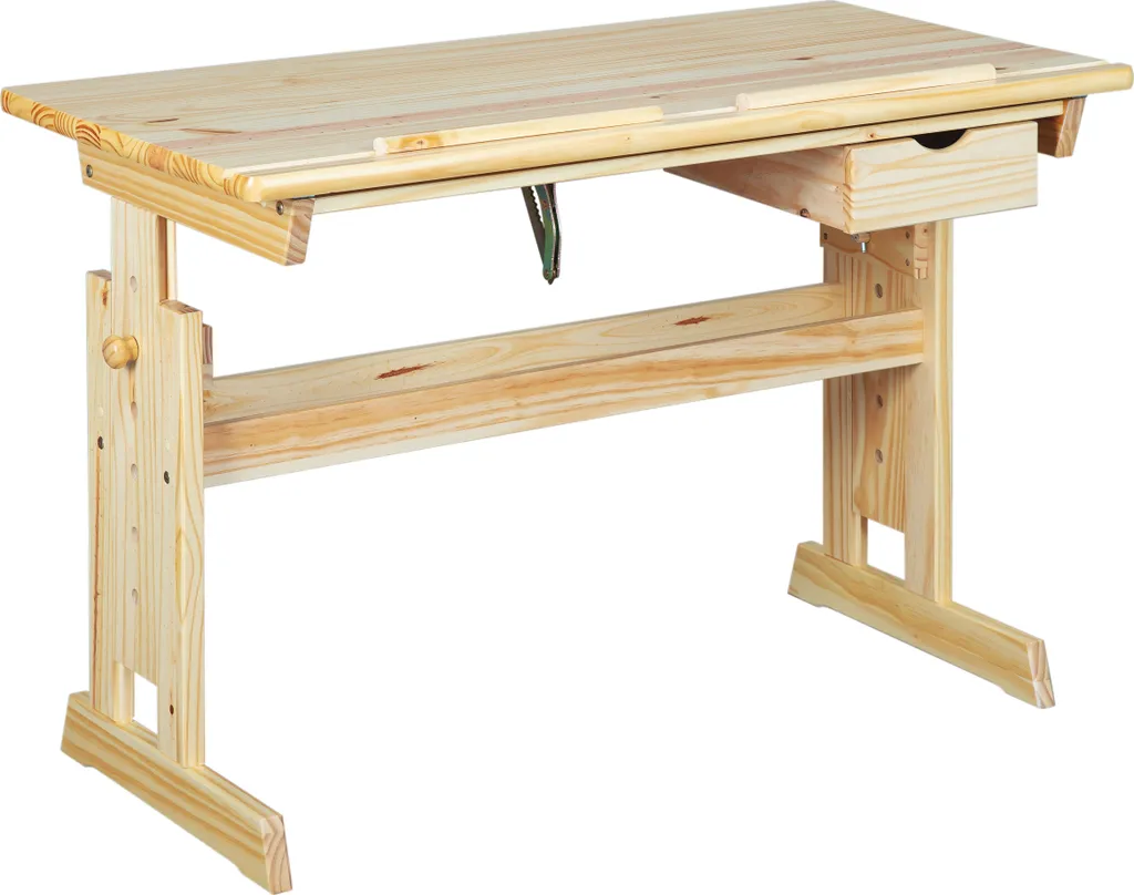 Bureau adolescent Julia 109 cm en pin massif avec tiroir inclinable