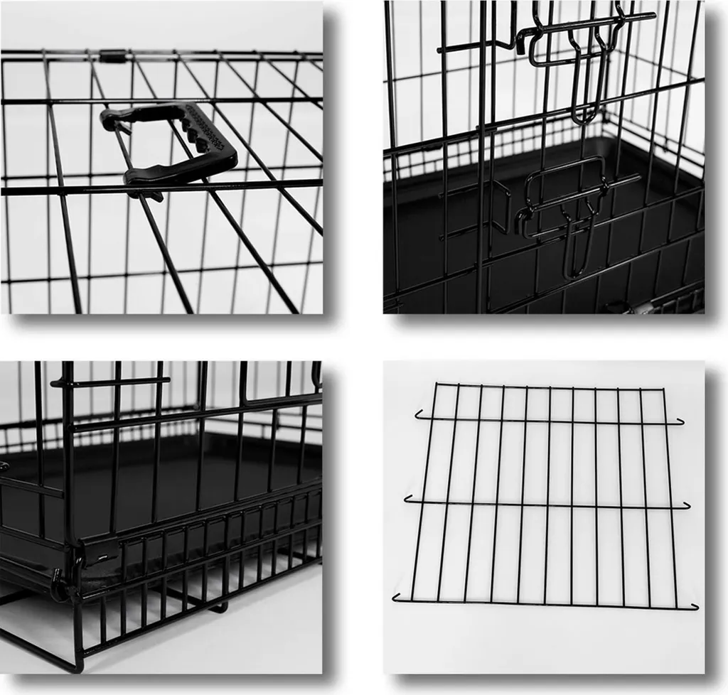 Trasportino lionto Metallo Pieghevole 61x44x51 cm - Ideale per Viaggi in Auto - 5