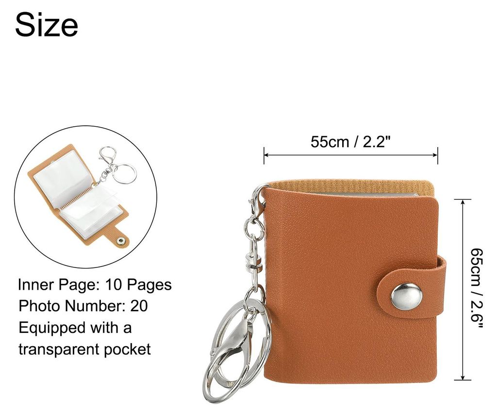 1 Stš¹ck Mini Fotoalbum mit Schlš¹sselanh?nger Mini Fotobuch, Personalisiertes Leder Foto Schlš¹sselanh?nger mit 20 Bildern DIY, Kaffee