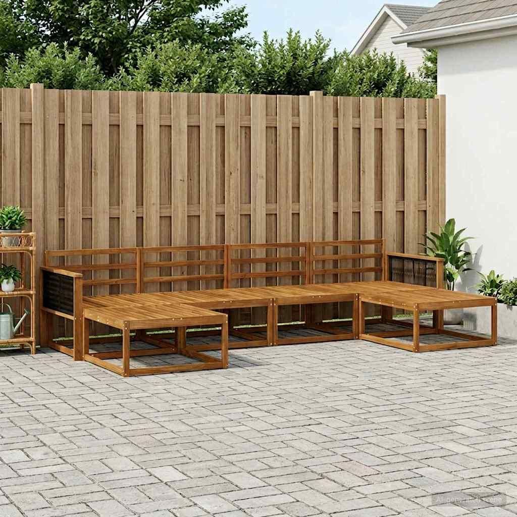 Möbel Outdoor-Sofagarnitur 6 pcs Natur Massivholz AkazieGartensofas - Gartensofas c983