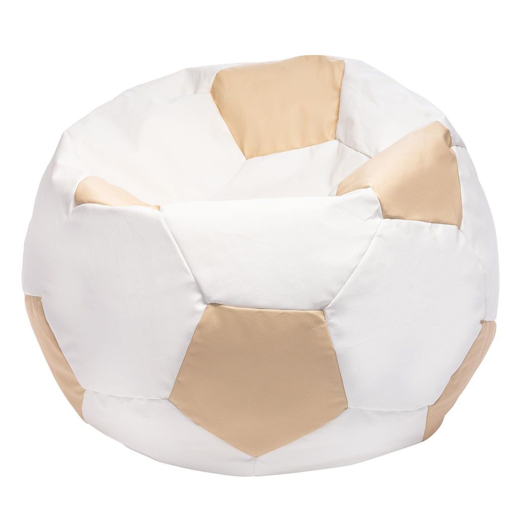 Ecopuf, Sitzsack Ball, Bean Bag, Sitzsäcke Gaming Sack, Elfenbein E2, Mittelgroß