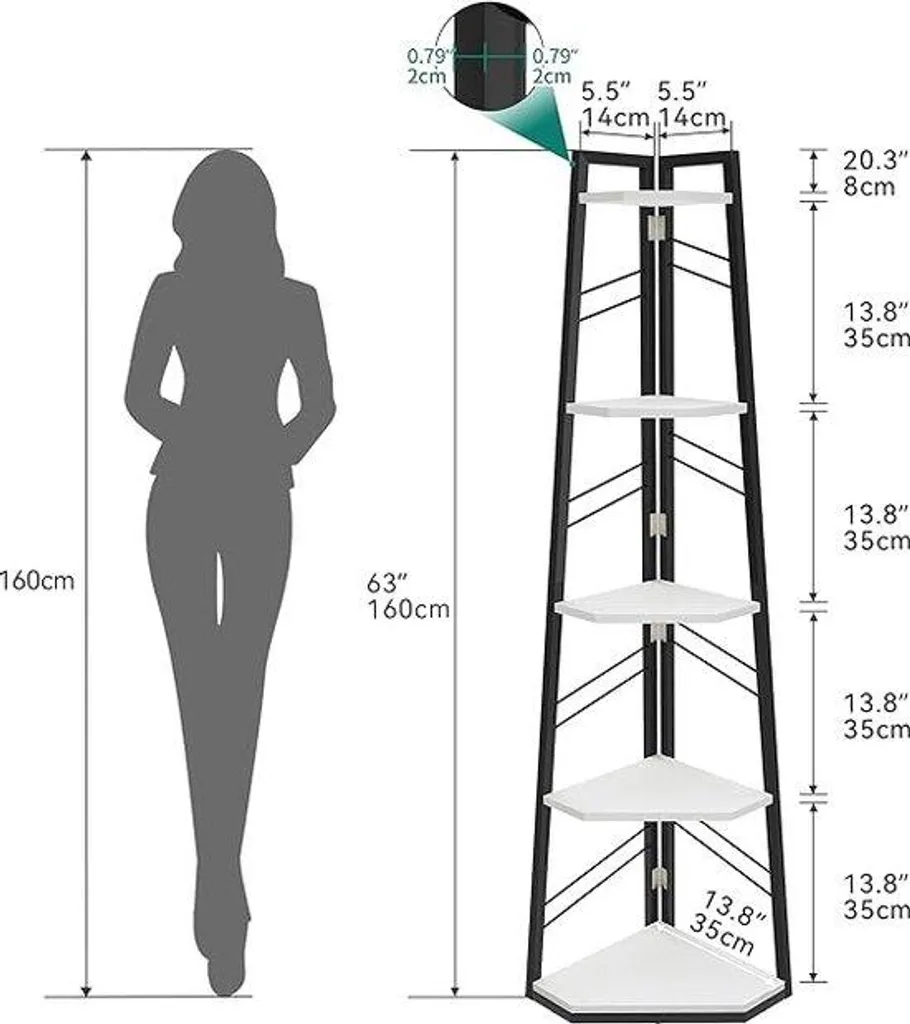 Escabeau Pliable 160cm - Petite Échelle Double Bois - 35x35 cm - Rangement