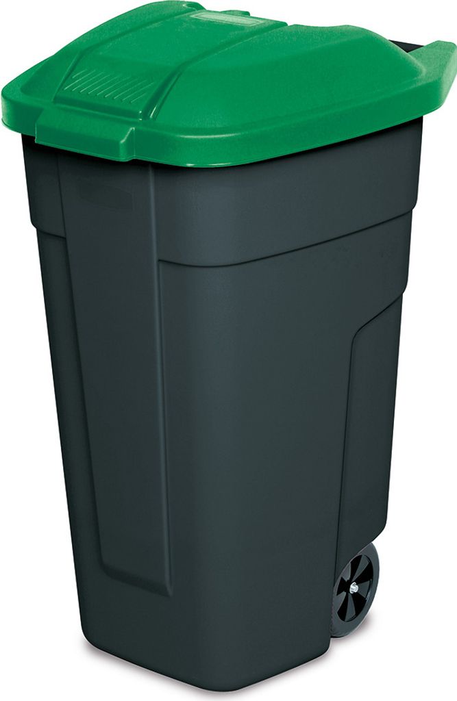 Wertstoffsammler, Inhalt 100 Liter, Korpus anthrazit, Deckel grün
