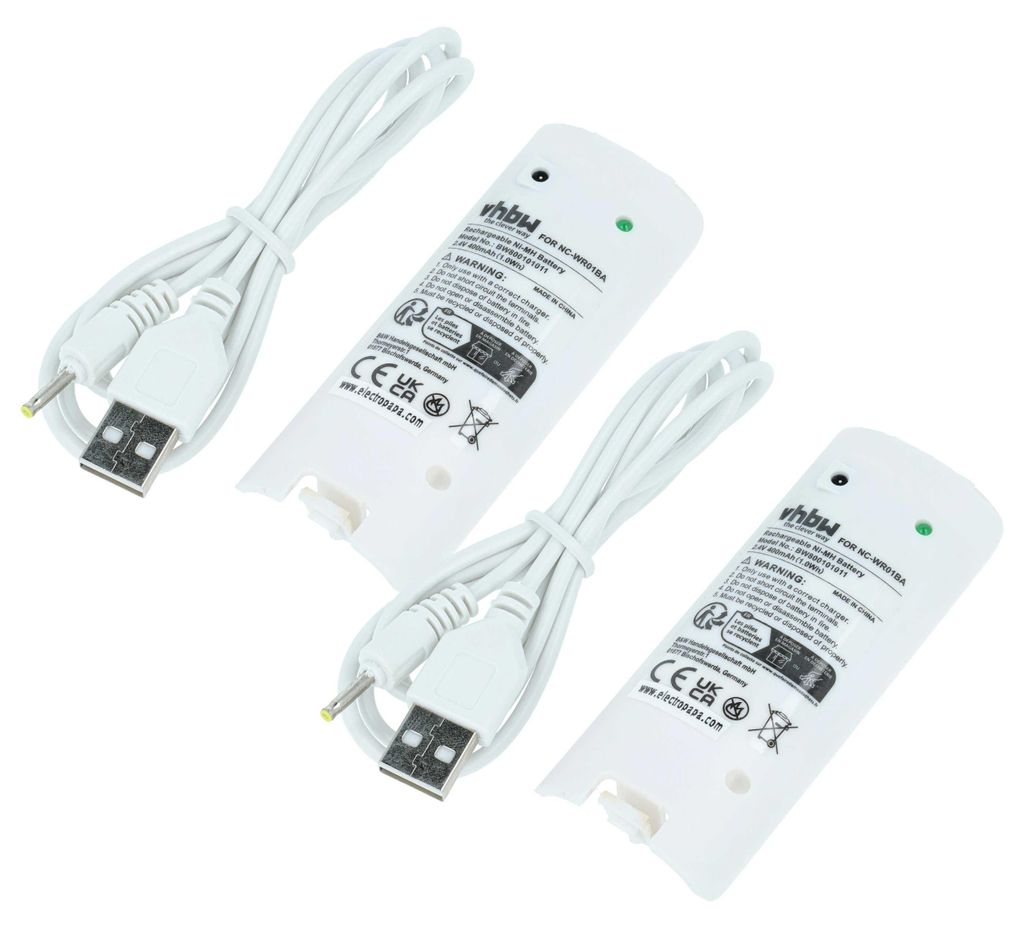 vhbw 2x Akku kompatibel mit Nintendo Wii Controller, Remote Produktbild 