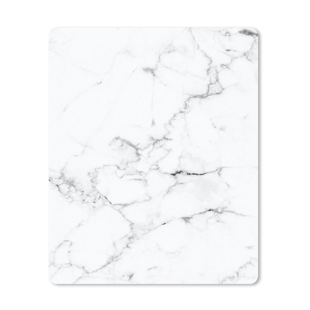 MuchoWow Mauspad Mousepad Marmor - Weiß - Grau - Luxus - Marmoroptik - Strukturiert 19x23 cm - Mousepads - Maus Mat - Pad - Mausunterlage - Maus...