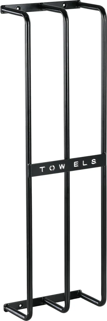 Porte-serviettes en métal noir à 3 barres - Rangement mural gain de place