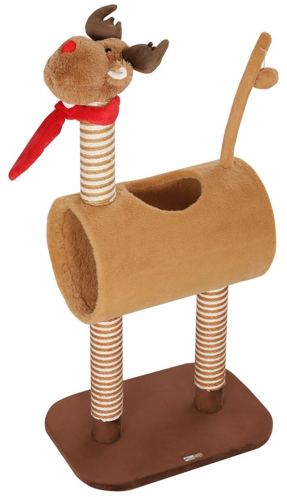 PawHut Kraboom, 98 cm, kattenkooi in hertenstijl, met hol Productafbeelding 