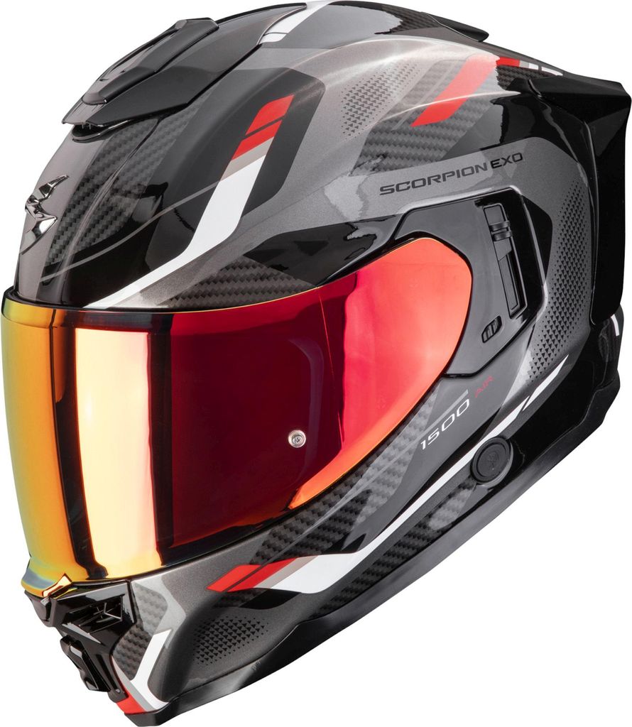 Scorpion Exo-1500 Air Sleek Helm, schwarz/grau/rot, S (55/56)