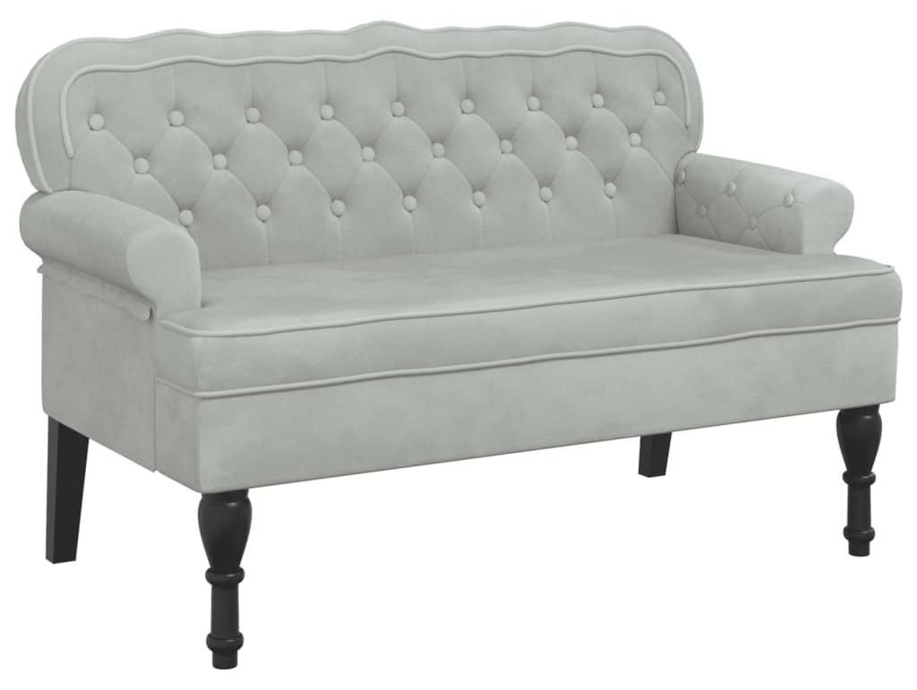 vidaXL Bank mit Rückenlehne Hellgrau 119,5x64,5x75 cm Samt Produktbild 