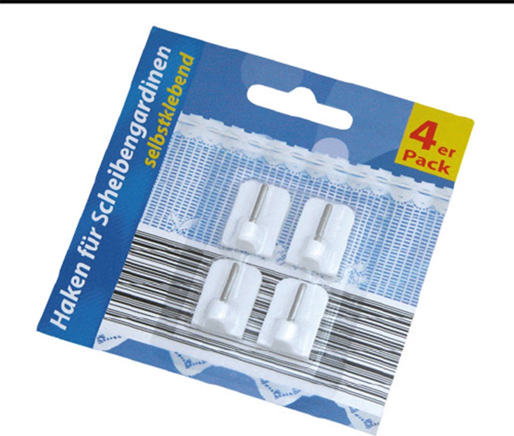Haken für Scheibengardinen, 4er Pack Produktbild 1