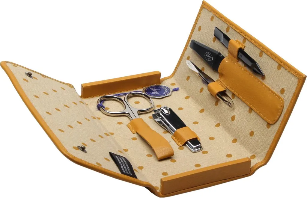 Esquire Peru Set de Manucure 5 Pièces Curry Orange en Cuir Véritable - 5