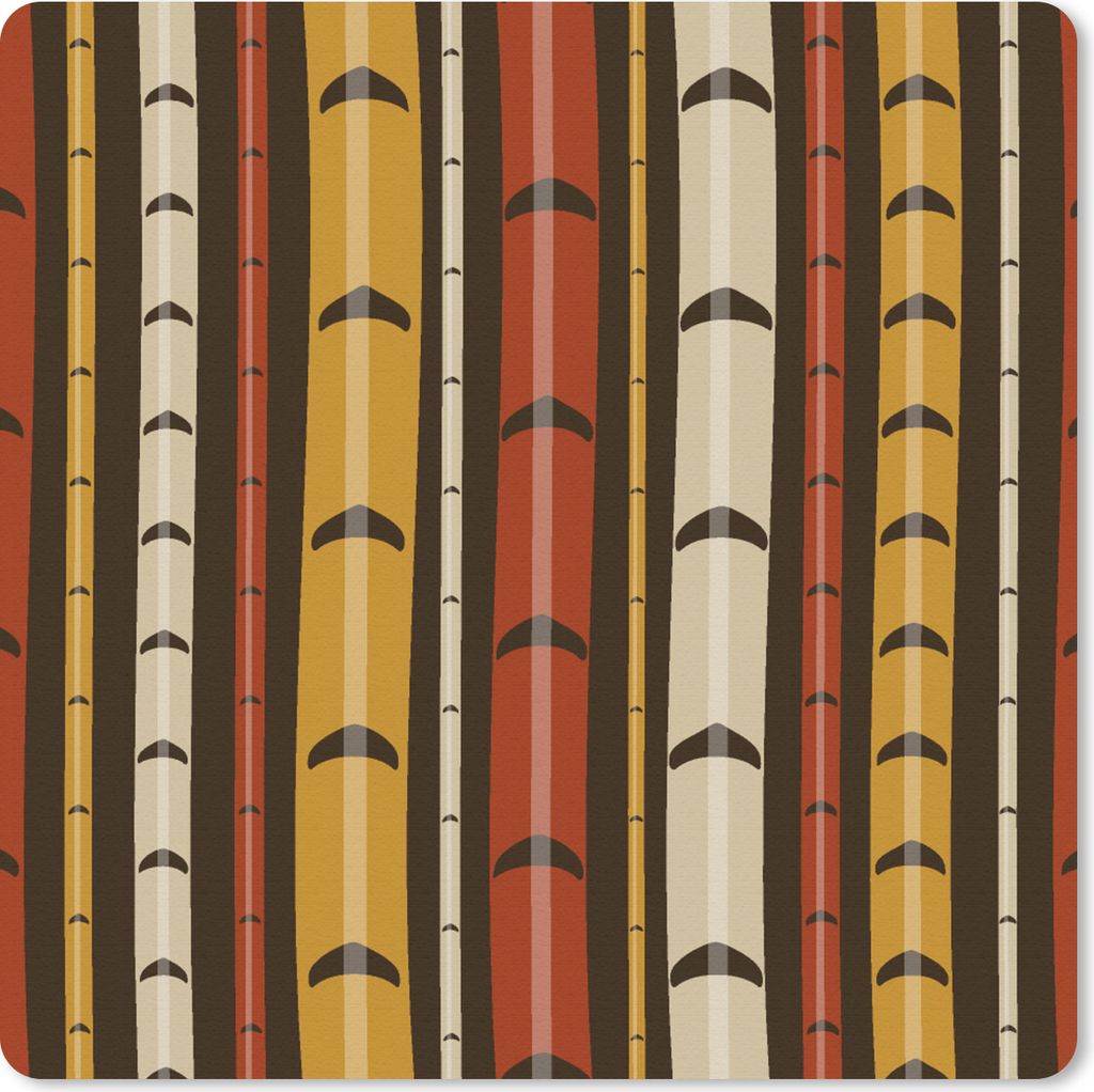 MuchoWow Mauspad Mousepad Bambus - Wald - Japanisch - Muster 20x20 cm - Mousepads - Maus Mat - Pad - Mausunterlage - Desk Mat - Bureauartikeln