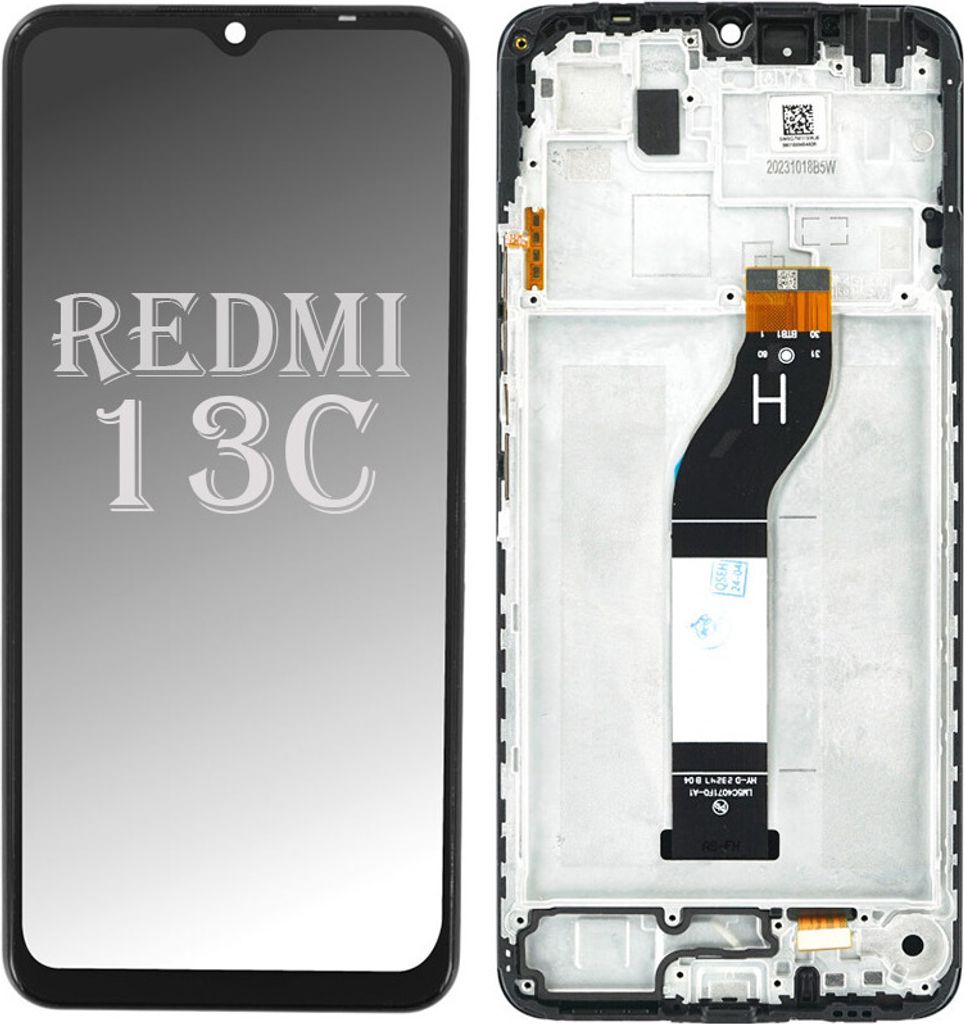 Kompatible Xiaomi Redmi 13C LCD Display Touchscreen Bildschirm Rahmen Schwarz & Werkzeug