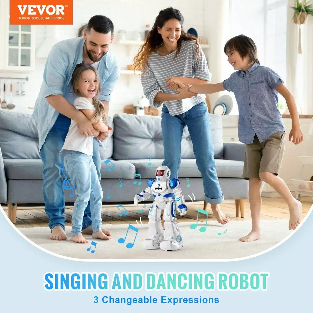 Robot RC programmable intelligent et télécommandé pour enfant bleu - 2