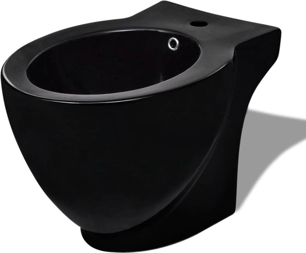 vidaXL Standbidet Stand-Bidet Bodenstehend Bidet Keramik schwarz