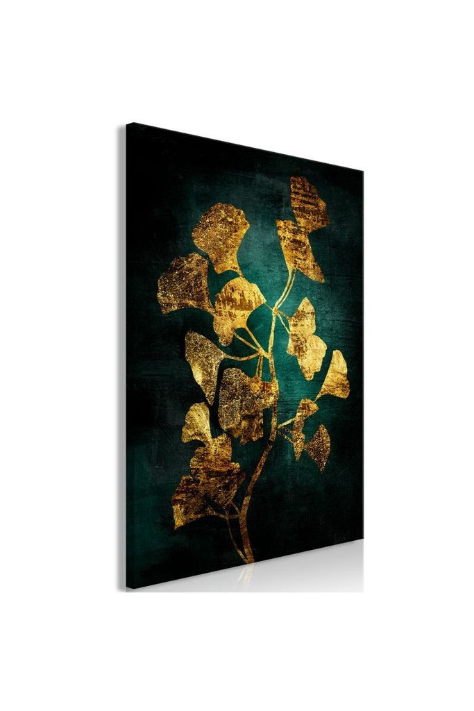 Italienischer Leinwand Leinwandbild - Spreading Glow (1 Part) Vertical 40x60 cm Blätter b-A-0821-b-a