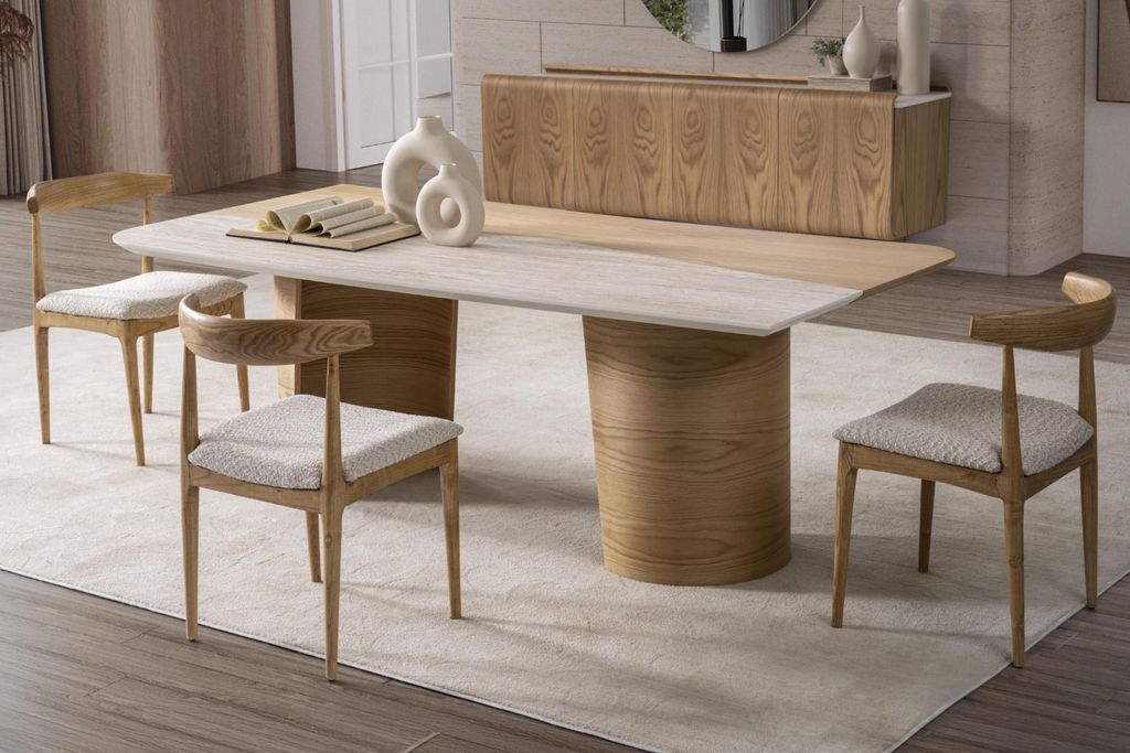 Brauner eleganter Holzstuhl für Esszimmer, Wohnzimmer und Büro