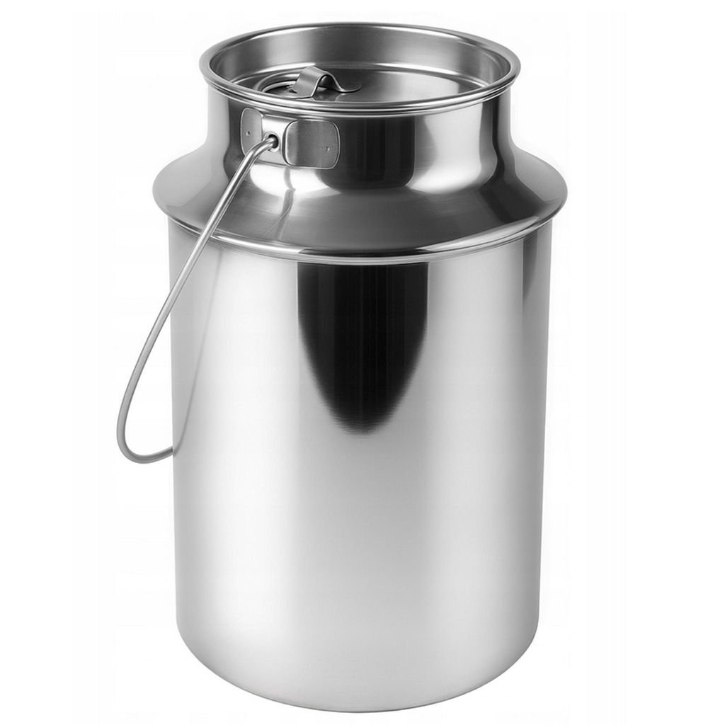 Edelstahl Milchkanne 2,5L mit Deckel & Griff – Produktbild 