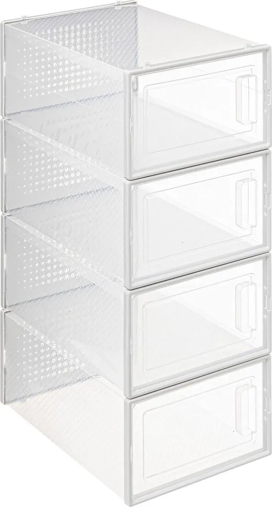 Boîtes à chaussures transparentes STAK - Lot de 4 empilables (35x25cm)