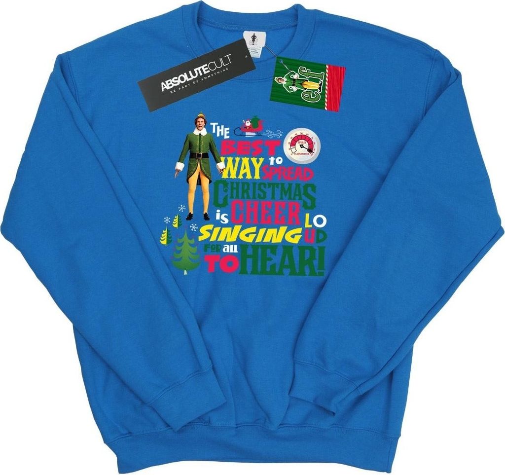 Elf - "Christmas Cheer" Sweatshirt für Herren BI22096 (S) (Königsblau)