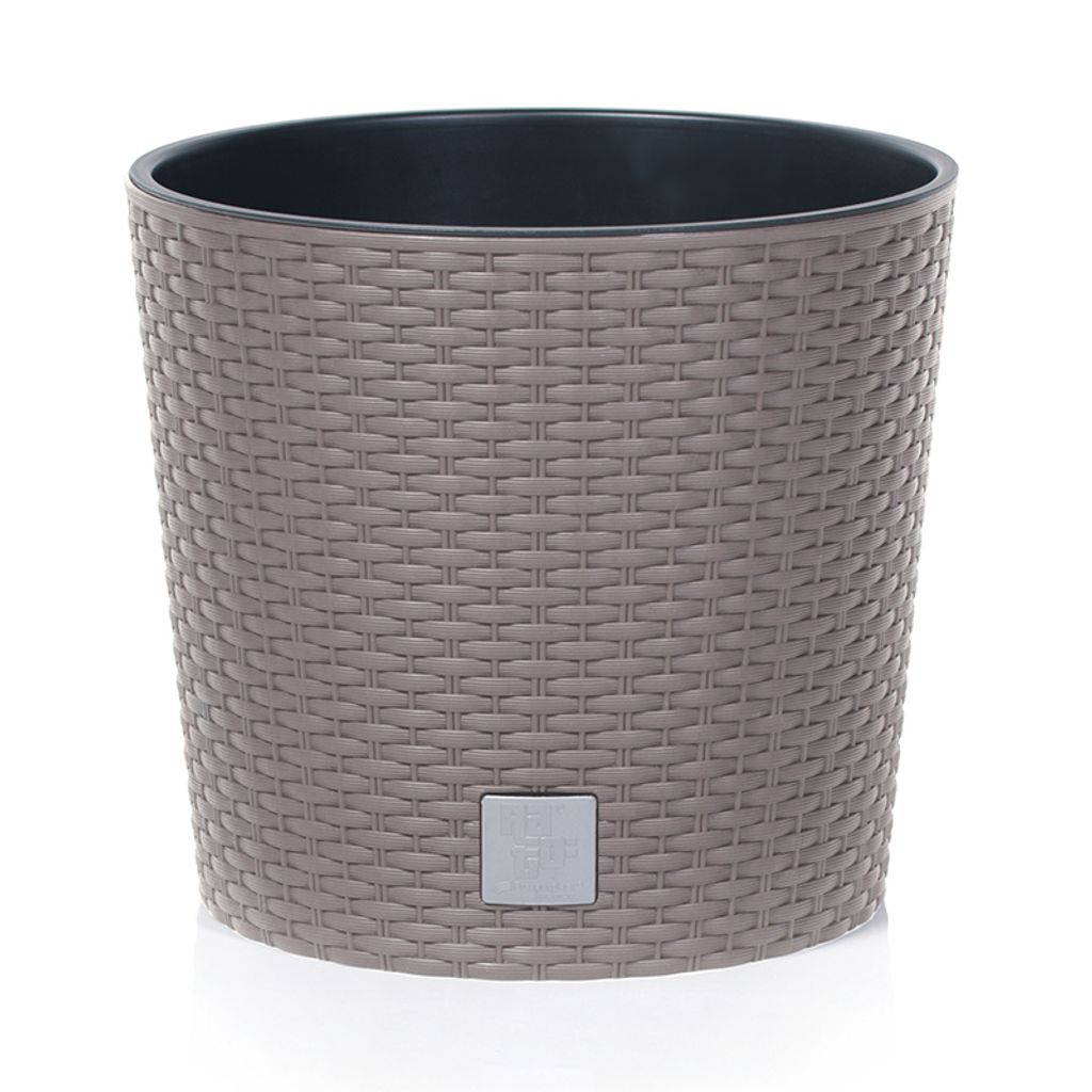 Obal na květináč RATO ROUND 2v1 plastový hnědošedý d30x27cm Obrázek produktu 