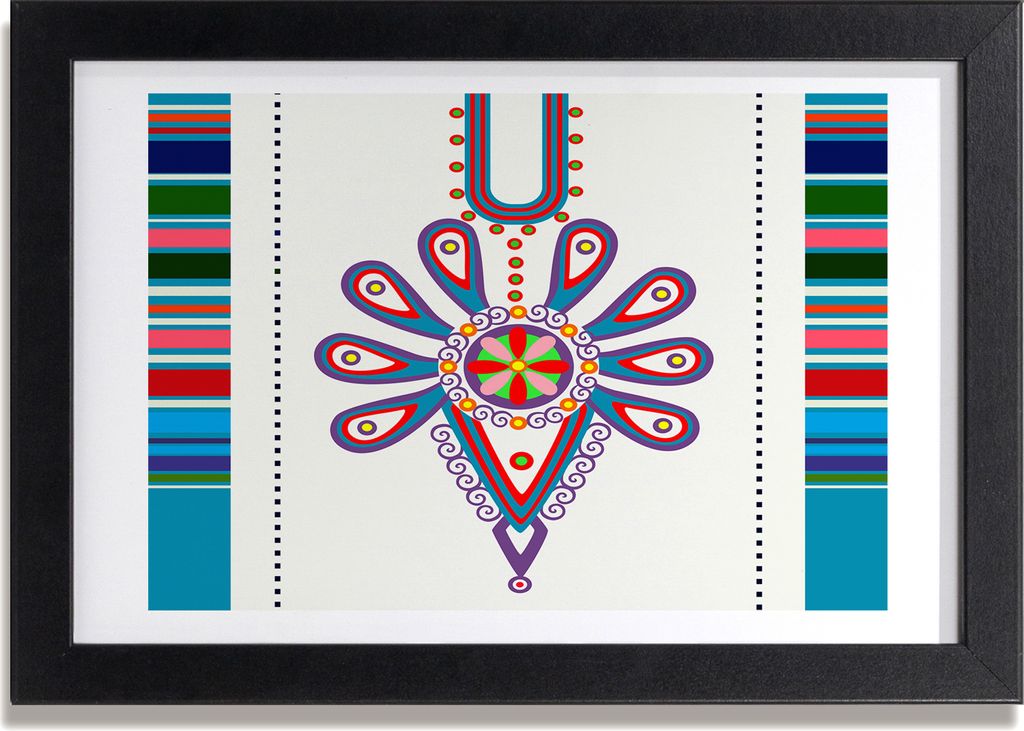 Bild 30x20 MDF-Rahmen, Wandkunst Polnische Volksmuster