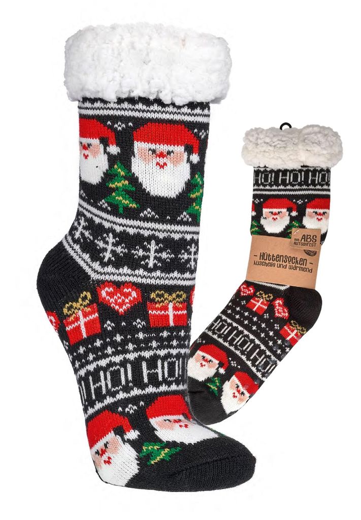 1 Paar TippTexx 24 Hüttensocken Weihnachten, mit ABS-Druck Produktbild 