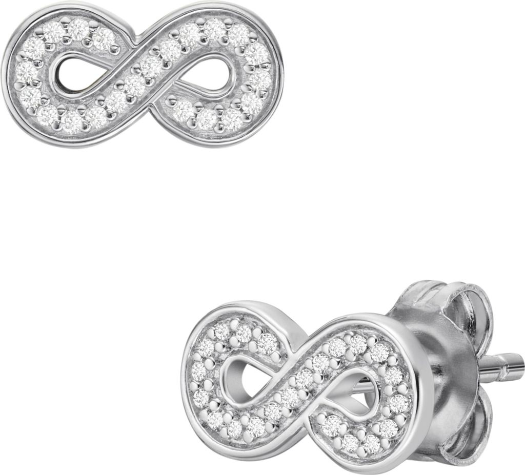 Damen Ohrstecker Infinity aus 925er Silber mit Zirkonia von Fossil