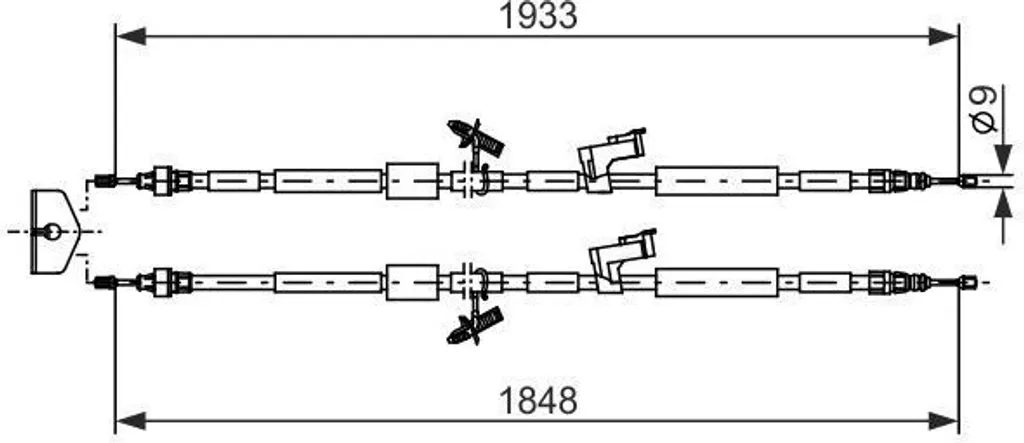 Câble de frein de stationnement pour Ford Focus II et Kuga I OE 1501658