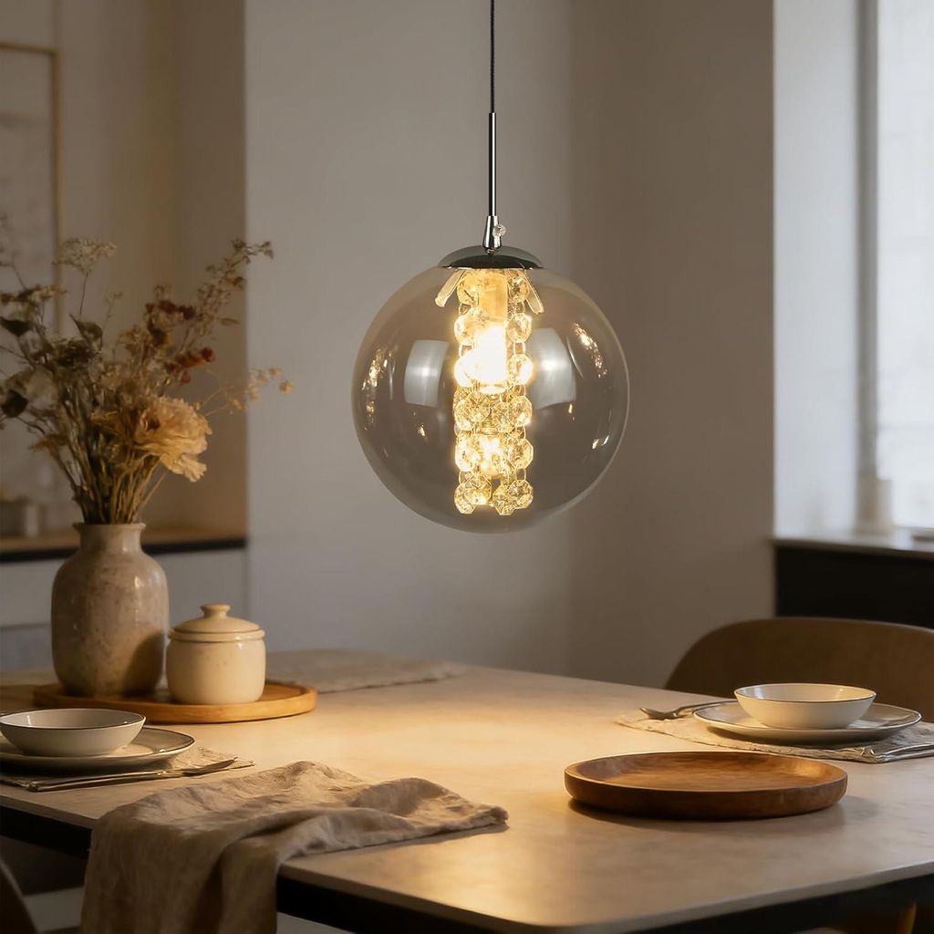 Lampe suspendue ZMH en verre, 1 ampoule, lampe de table à Image du produit 