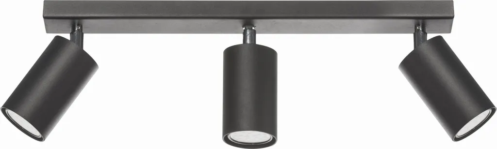 Spot triple ROLOS noir en métal 3x40W GU10 - Design robuste et chic