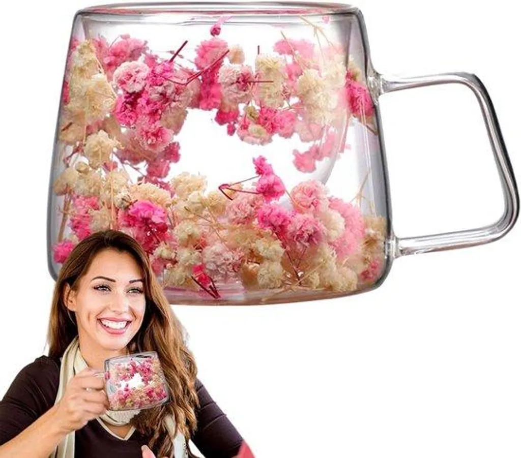 Petit pot à fleurs isolé 200 ml transparent avec paroi thermique
