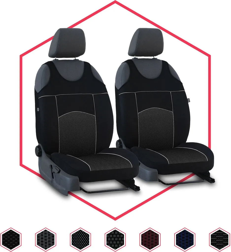Set 2 Coprisedili Anteriori per Daihatsu Terios Nero - Accessori Auto