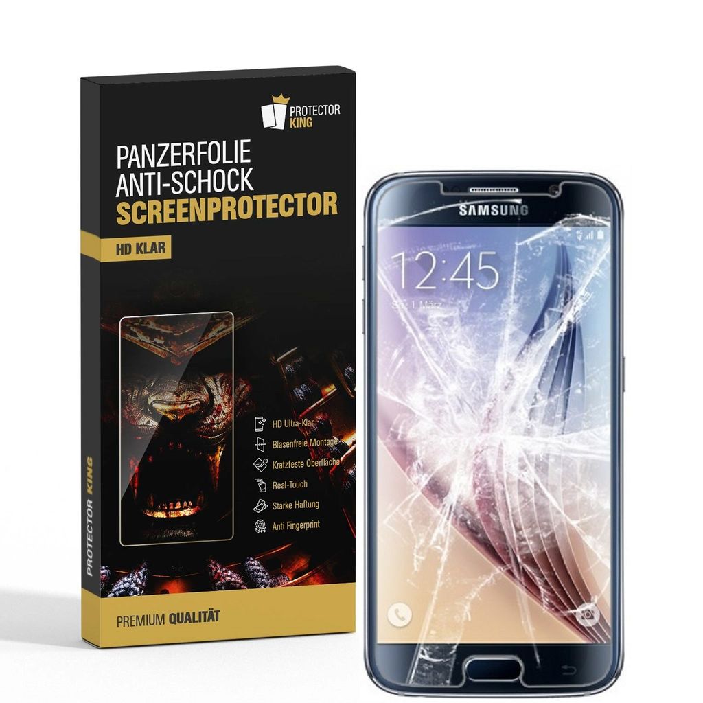 2x folia pancerna na ekran Samsung Galaxy S6 ANTI-SHOCK HD Zdjęcie produktu 