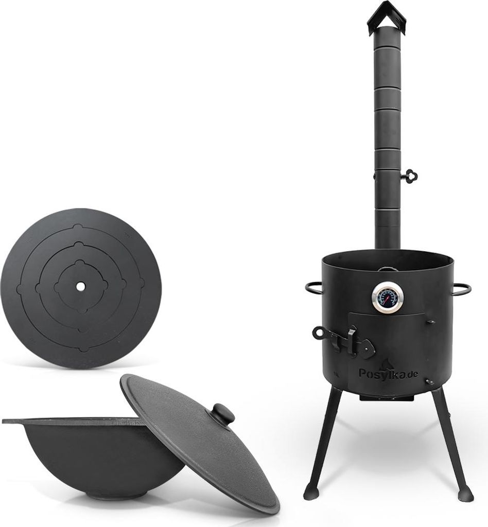 Feuerofen Ø 36 cm 2 mm Stahl Utschak Uchag Herdplatte 4 mm Kazan 10 L Казан Учаг