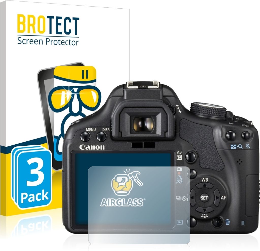 3x BROTECT Schutzglas für Canon EOS 500D Schutzfolie Panzer Produktbild 