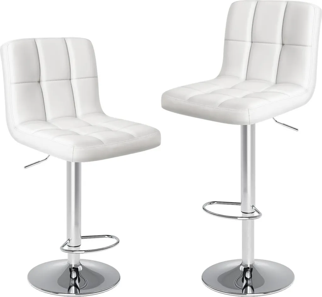 Tabouret de bar réglable Sweiko avec dossier lot de 2 sièges en PU