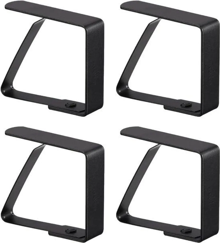 Attaches nappe de table noires 7 cm en inox pour jardin et pique-nique