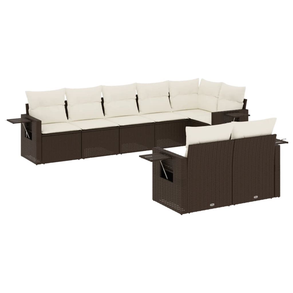 "im Sonderangebot" 8-tlg. Garten-Lounge-Set - elegantes Design - Sitzgruppe/Gartengarnitur - mit Kissen Braun Poly Rattan - Terassenmöbel DEMöbel...