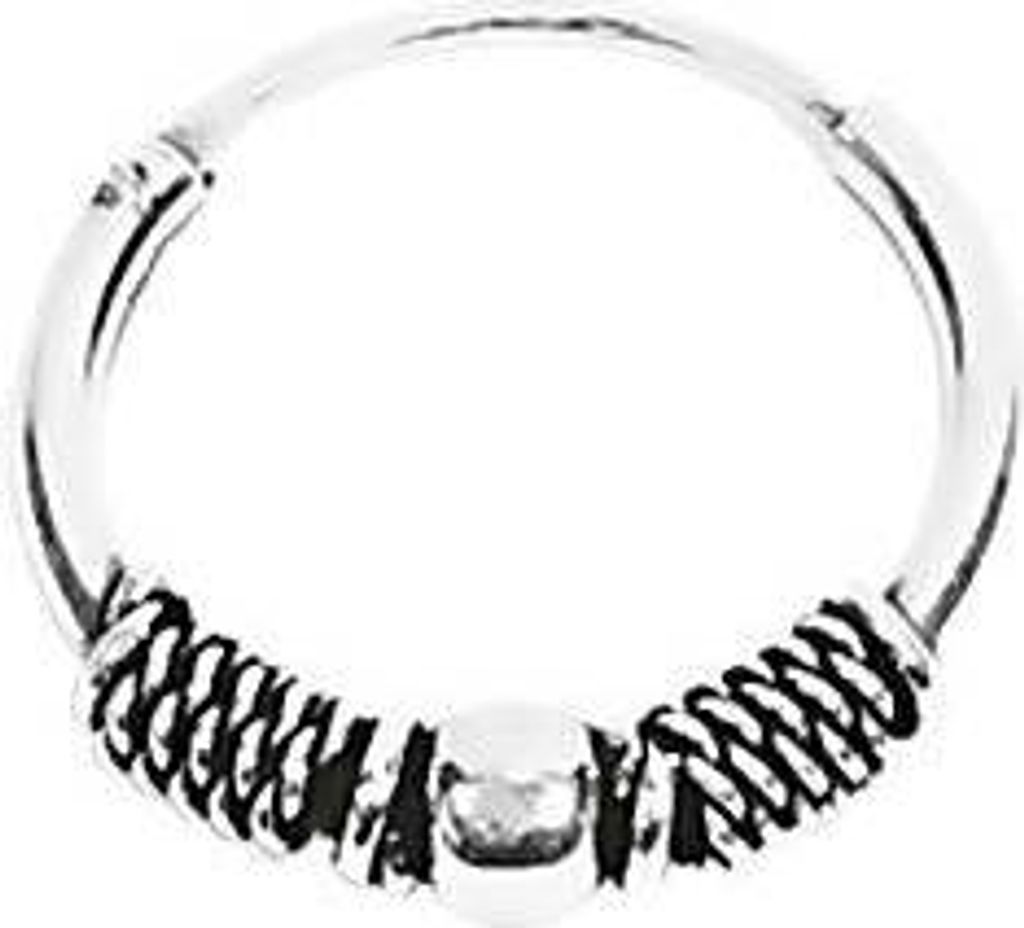 Paar 925 Sterling Silber Keltische Bali Creolen mit Kugel 14mm 7092