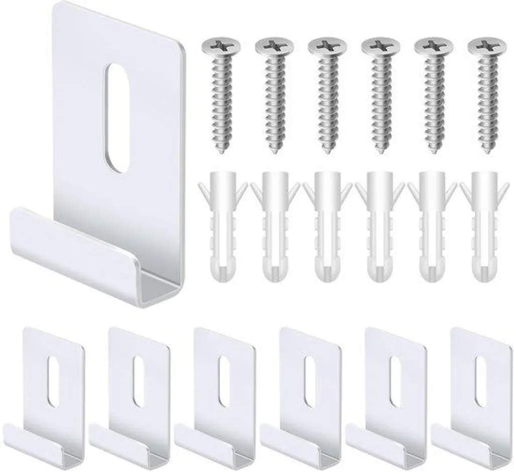 Support miroir sans cadre pour grands formats, lot de 18 clips inox