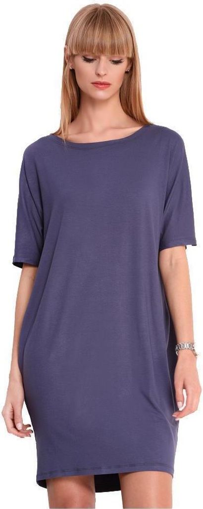 Damen Basic Kleid Dress; Grafit S/M