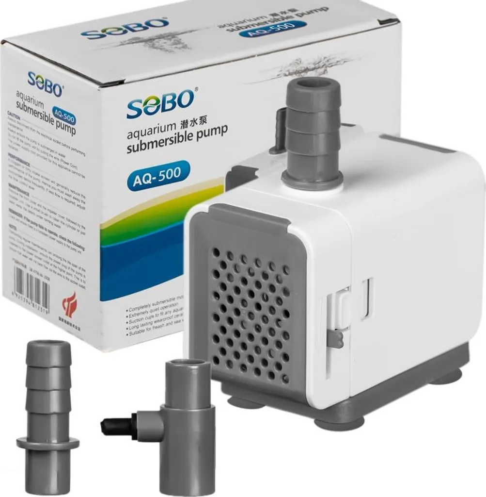 Pompe à eau immergée SOBO AQ-500 pour petit bassin et aquarium 500l/h