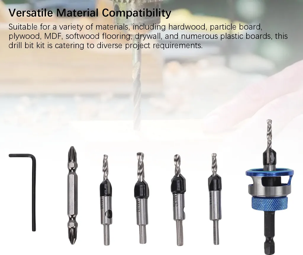 Foret à Chanfreiner M2 Ajustable avec Queue Hexagonale pour Menuisier - 19