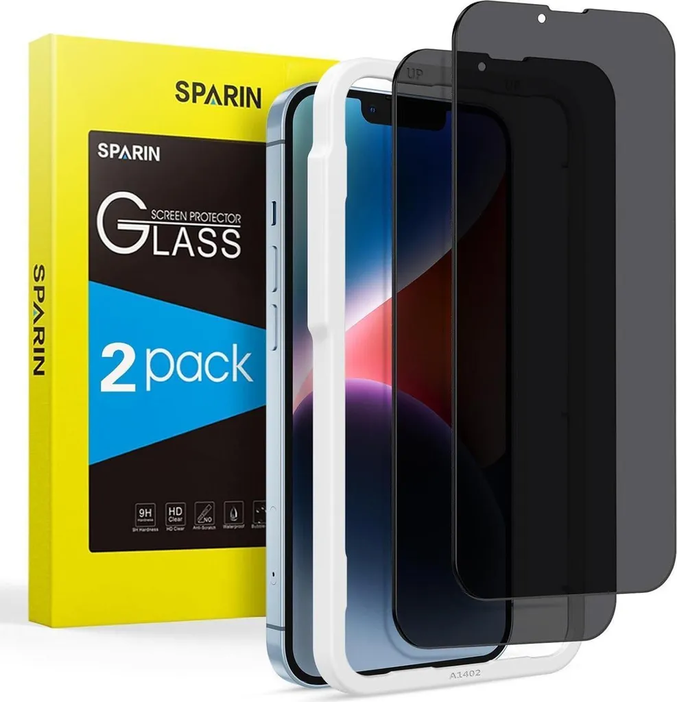Pellicola Privacy iPhone 14 13 Pro 2 Pezzi | Vetro 9H Anti-Spy 6.1"