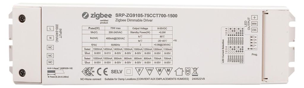 CONNEX 75W Konstantstrom ZigBee CCT Dimmbarer Treiber Produktbild 